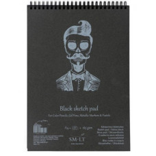 Альбом для рисунка Smiltainis Black Sketch Pad А5 165 г 20 л на спирали